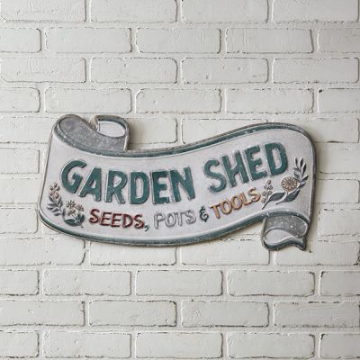 Scrolled Garden Shed Metal Sign