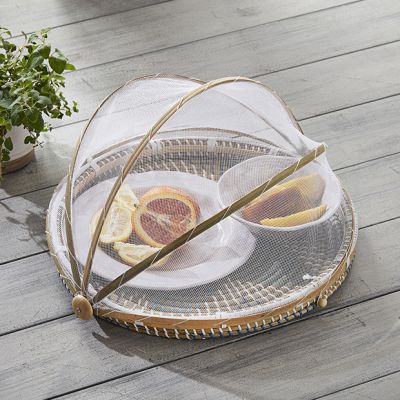 Seagrass and Bamboo Domed Food Cover Tray