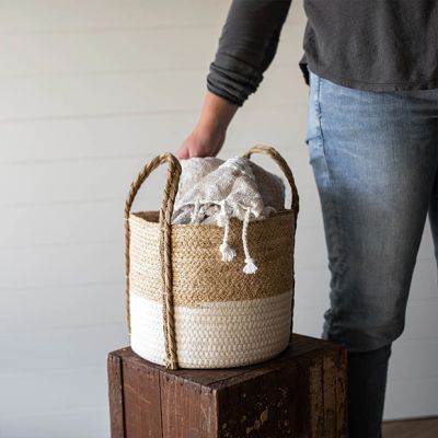 Seagrass and Rope Handled Storage Basket
