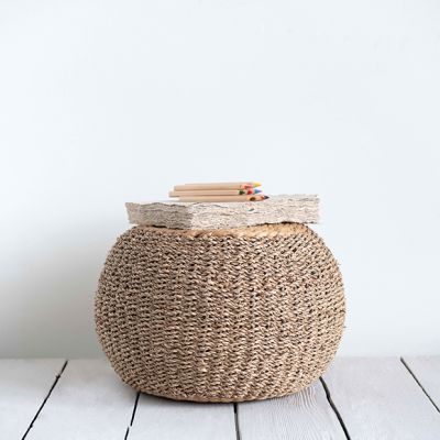 Seagrass and Water Hyacinth Pouf