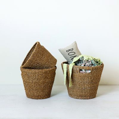 Seagrass Cone Basket Set of 3