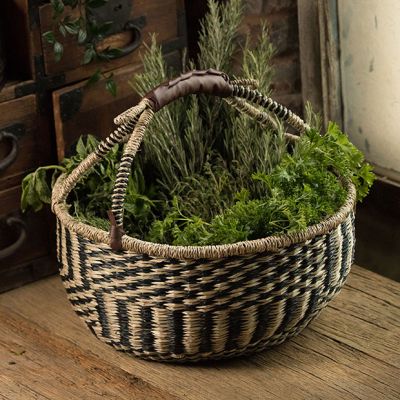 Seagrass Market Basket With Handle