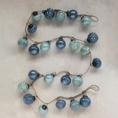 Seaside Mercury Glass Ornament Garland