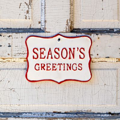 Seasons Greeting Metal Plaque Sign