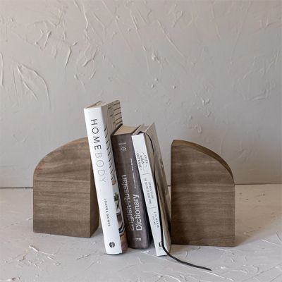 Simple Farmhouse Arched Wood Bookends