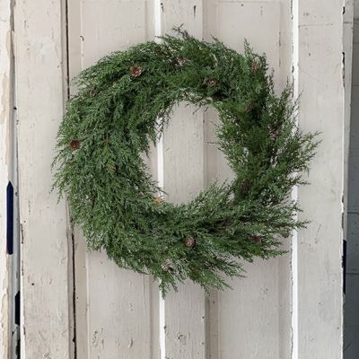 Simple Frosted Cypress Wreath