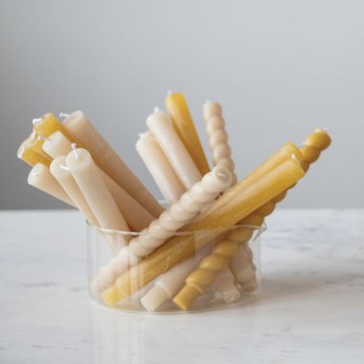 Simple Powder Finished Taper Candle Set of 12