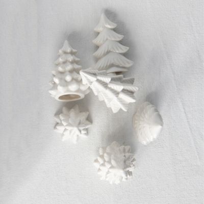 Simple Stoneware Tree Collection Boxed Set of 6
