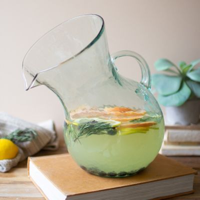 Simple Tilted Glass Pitcher