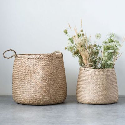 Simple Woven Seagrass Baskets Set of 2