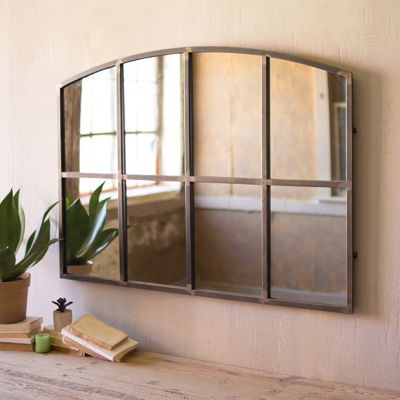 Simply Chic Arched Windowpane Wall Mirror