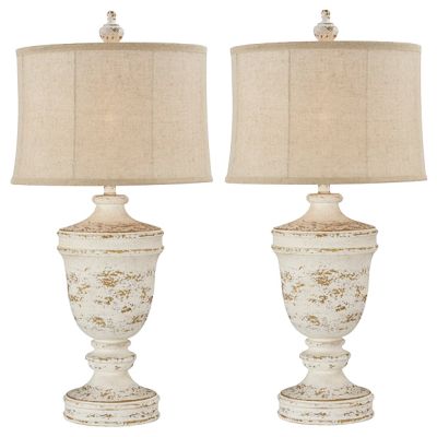 Simply Chic Distressed Table Lamp Set of 2