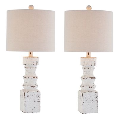 Simple and Chic Distressed Table Lamp Set of 2