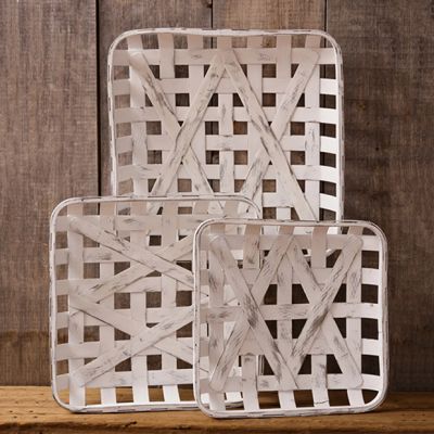 Simply Chic Distressed Tobacco Baskets Set of 3
