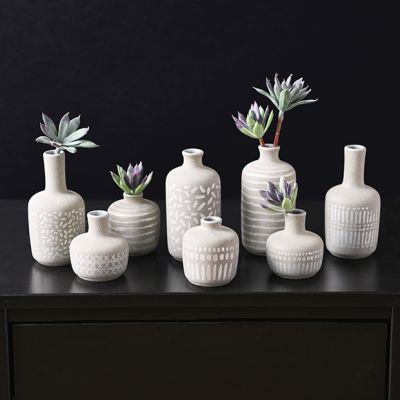Simply Chic Stoneware Vase Collection Set of 8