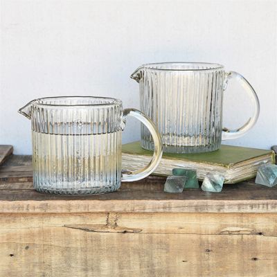 Simply Classic Ribbed Glass Pitcher