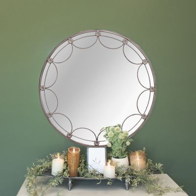 Simply Scalloped Round Wall Mirror