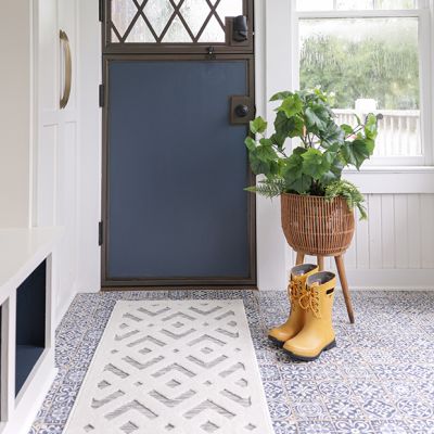 Simply Southern Cottage Covington Natural Blue Area Rug