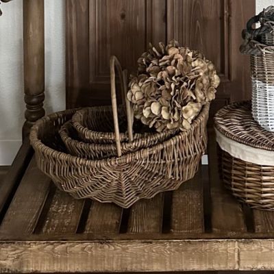 Single Handle Willow Basket Set of 3