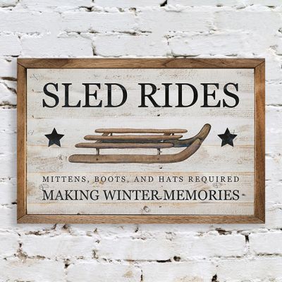 Sled Rides Framed Seasonal Wall Decor