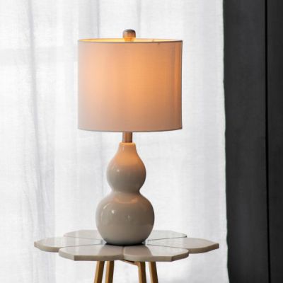 Sleek Ceramic Lamp With Drum Shade