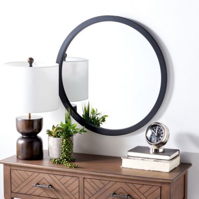 Sleek Modern Round Wall Mirror