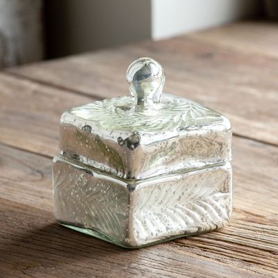 Small Etched Glass Canister