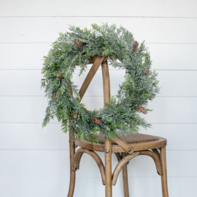 Snow Dusted Pine and Cone Wreath