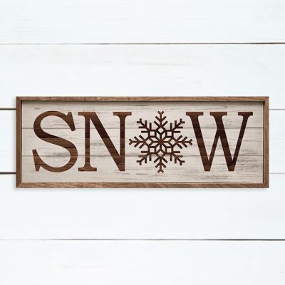 Snow Snowflake Whitewash Wood Wall Art