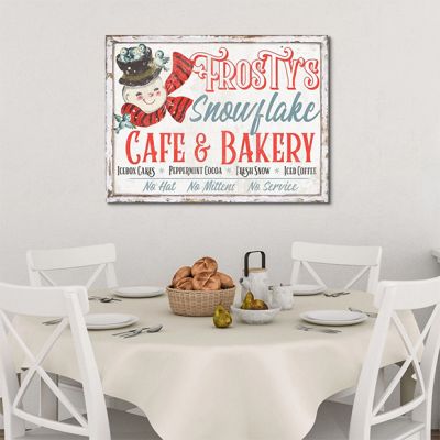 Snowflake Cafe and Bakery Canvas Wall Sign