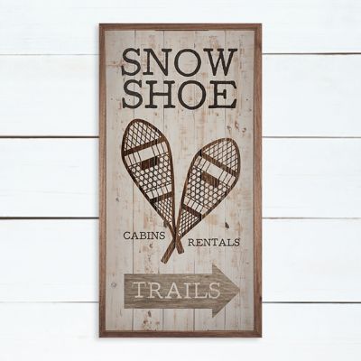 Snowshoe Trails Arrow Brown Framed Wood Wall Art