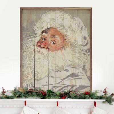 Snowy Santa Framed Wall Decor