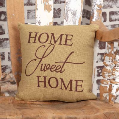 Soft Burlap Home Sweet Home Throw Pillow