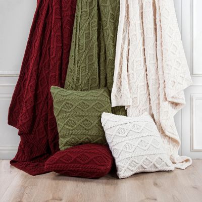 Soft Cable Knit Throw Blanket
