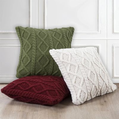 Soft Cable Knit Throw Pillow