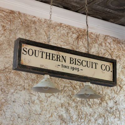 Southern Biscuit Co Hanging Pendant Light Sign