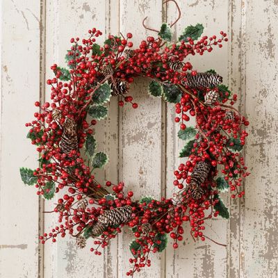 Sparkling Holly and Berry Wreath