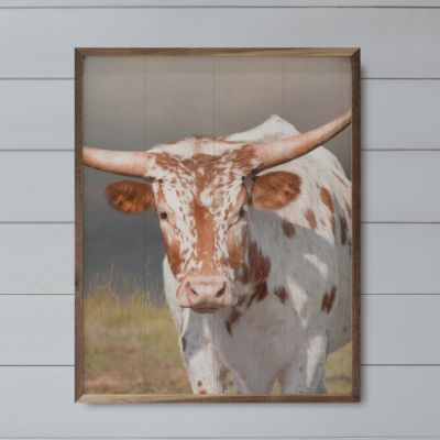 Speckled Longhorn Cow Wall Art