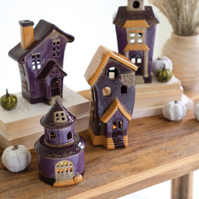 Spooky Halloween Village House Set of 4