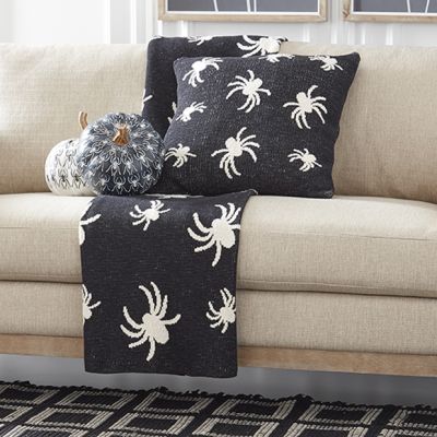 Spooky Spider Accent Pillow and Throw Blanket