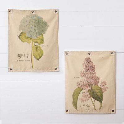 Spring Flower Canvas Wall Hanging Set of 2