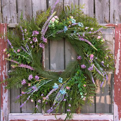 Springtime Floral Wreath With Lavender