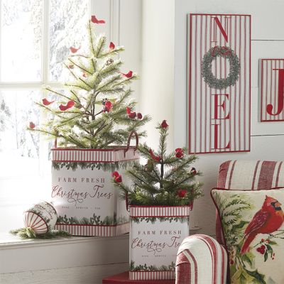 Square Metal Christmas Container Set of 2