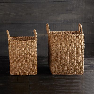 Square Seagrass Storage Basket Set of 2