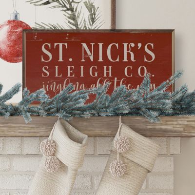St. Nick's Sleigh Co. Red Framed Wall Art