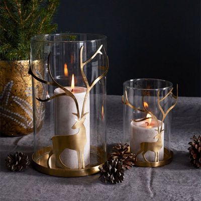 Stag Silhouette Cylinder Candle Holder
