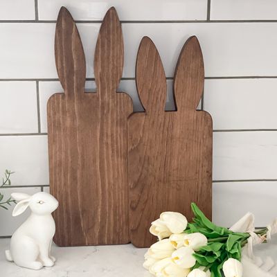 Stained Pine Wood Bunny Board Set of 2