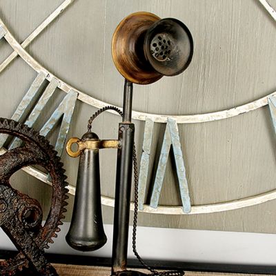 Standing Antique Style Metal Phone