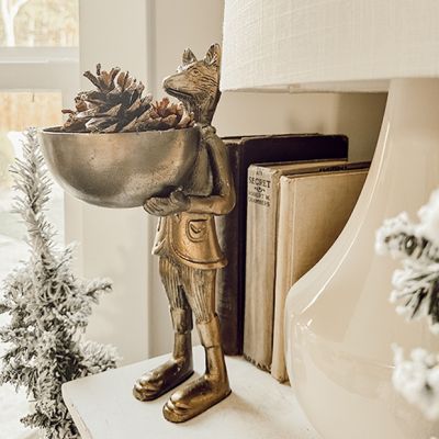 Standing Fox With Display Bowl