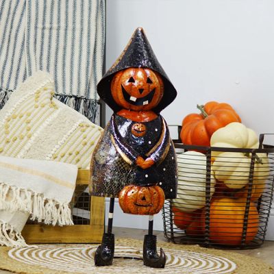 Standing Pumpkin Holding Bucket Figure